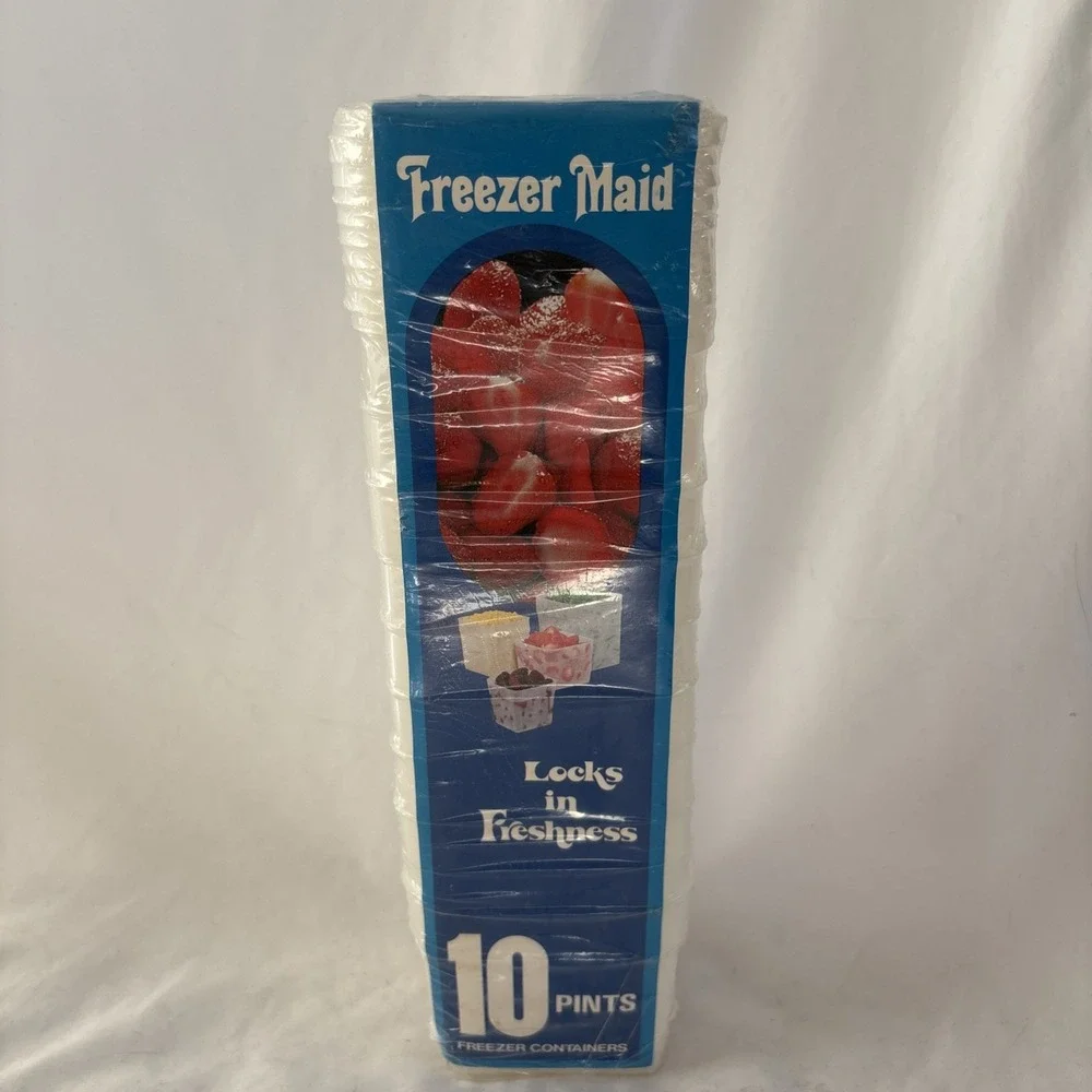 Vintage Freezer‎ Maid 10 / One Pints Plastic Snap Lock Freezer Containers NOS